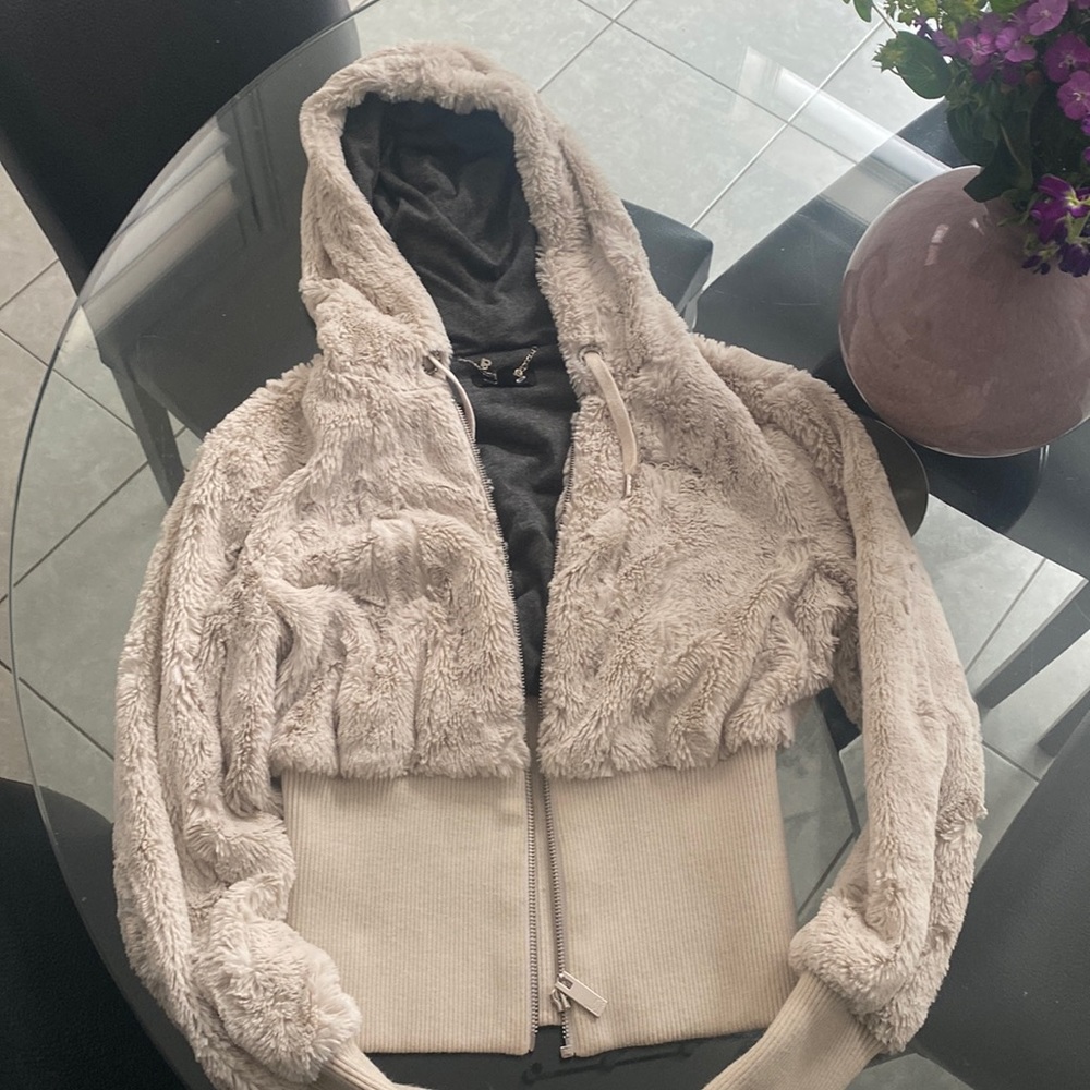 COPY - Bebe zip up polyester sweater . Super soft . Size medium